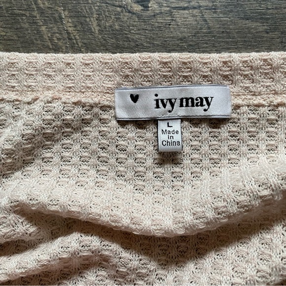 Forever 21 || Boho Floral Patchwork Waffle Knit Top Size L - Picture 5 of 12